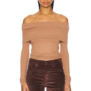 NWOT Free People We The Free Iris Layering Top in Cafe Latte M